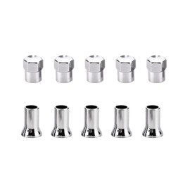 Dickno 5 Sets TR413AC Valve Stem Cover, Chrome Plated Tire Valve Stem Sleeve and Cap Dress Up Kit, Leakproof Car Wheel Valve Covers, Universal Vehicle Accessories for Car Truck