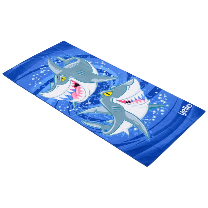 Yello Lightweight Beach Towel with Shark Design