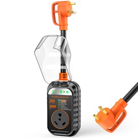 GEARGO RV Surge Protectors 30 Amp RV Circuit Analyzer, [𝟐𝟎𝟐𝟓 𝐍𝐞𝐰 𝐔𝐩𝐠𝐫𝐚𝐝𝐞𝐝 & 𝐆𝐞𝐧𝟐] Full Protection, RV Adapter Plug for Camper(Orange)