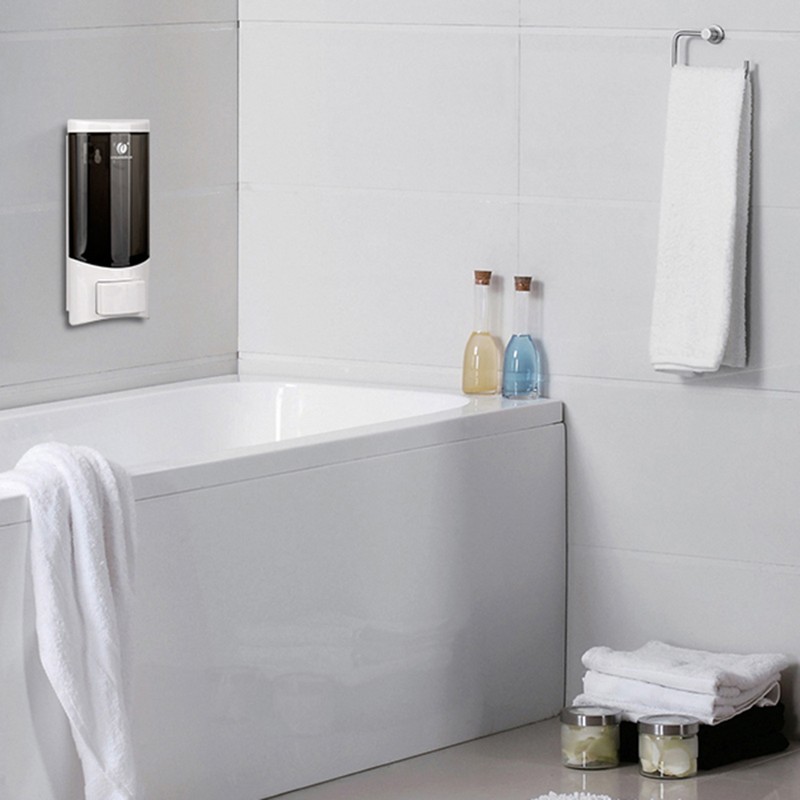CHUANGDIAN Wall-mounted Single Bottle Manual Soap Dispenser Shampoo Box Rest