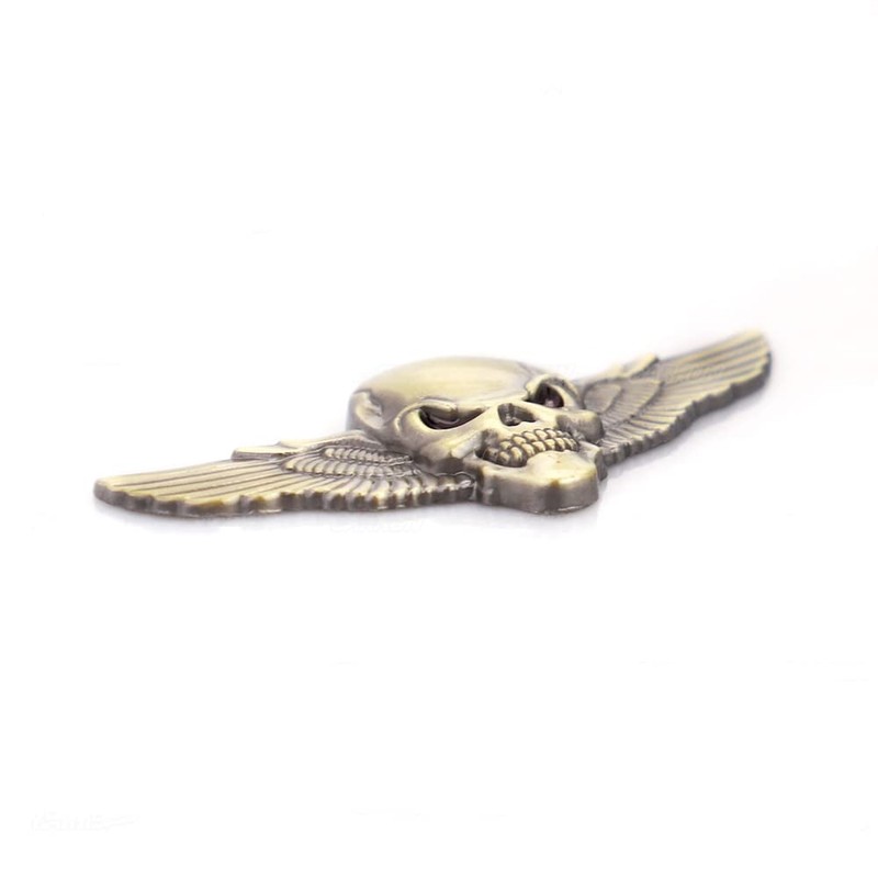 Pack of 2 Skull Emblem Car Sticker 3D Skull Badge