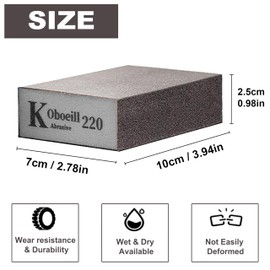 8pcs Sanding Block, Sanding Sponges with 8 Grits (36, 60,80, 100,120,150,180,220) Coarse/Medium/Fine/Superfine Wet and Dry Dual-use Abrasive Pads, Washable and Reusable Sandpaper for Wood Walls Metal