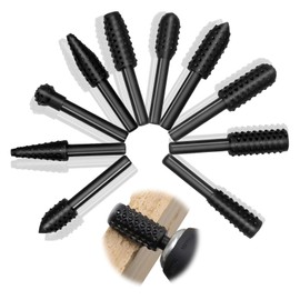 ANBOO Pack of 10 Wood Rasp Rasp Set, Wood Carving Drill Bit Set, High-Speed Steel Wood Cutter for Cordless Screwdriver, Drill Bit, Wood Shaft Tools, Cylinder Cutter, Tenon Milling Cutter Cone Cutter
