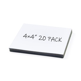 Realth Magnetic Dry Erase Labels | 20 Pcs 10CM x 10CM White | Reusable Erasable Write | for Classroom Home Office Whiteboard Refrigerator Crafts Name Tags (RML3530W)