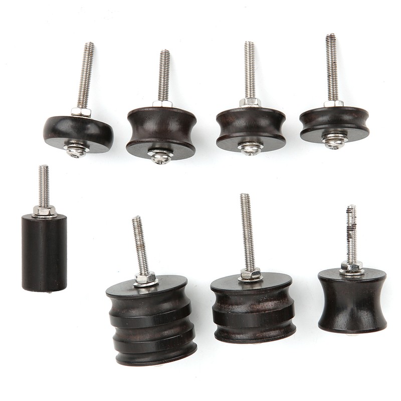 8Pcs Electric Polished Rod Black Sandalwood DIY Hand Made Leather