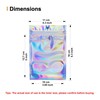 Alibasics 100 Pcs Holographic Bags, Rainbow Color Mylar Smell Proof