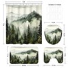 BayNook 4PCS Dark Green Misty Forest Bathroom Sets with Shower