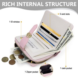 Farcauo Purses for Women Small Ladies Purse Bow Wallet for Women Cute Wallets with Card Holder Pink Ladies Kawaii Bow Card Wallets Coin Purse with Credit Card Holder