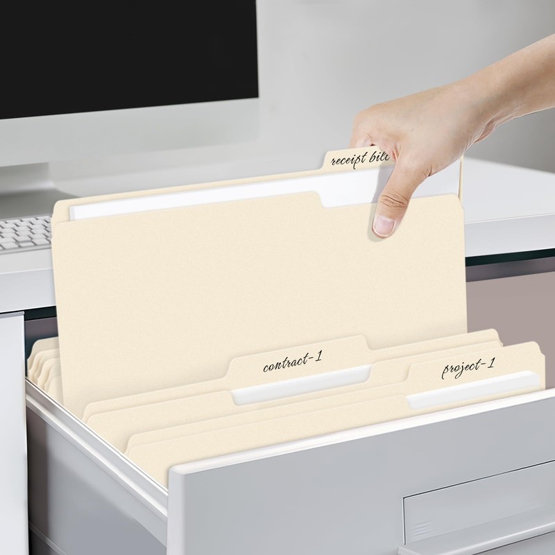SUNEE File Folders, 30 Pack Manilla Folders 8.5 x 11,