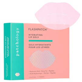 Patchology Patchology FlashPatch Hydrating Lip Mask Gels with Hyaluronic Acid, Green Tea & Peptides C Ultra Moisturizing Lip Treatment & Lip Patches for Dry Lips C Hydration & Repair C Day & Night Use (5 Count)