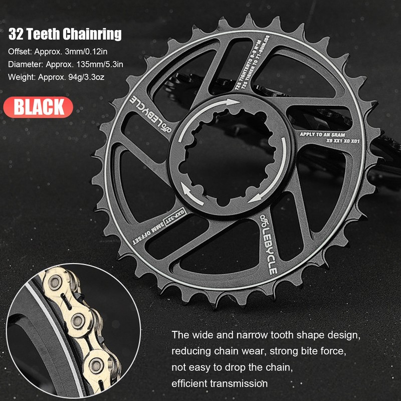 Lebycle Mountain Bike for GXP 32T Direct Mount Chainring Aluminum