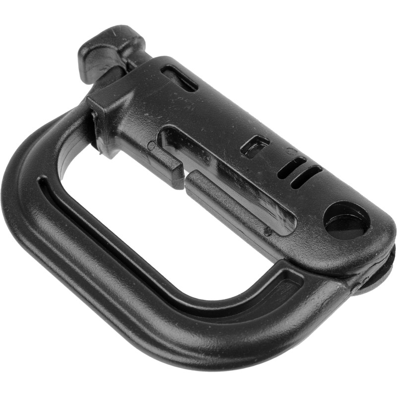 6 Pcs D Shape Plastic Carabiner Hook Black Molle Carabiner