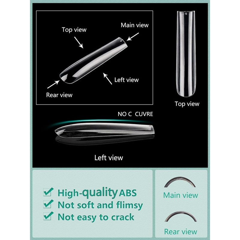 Individual Size 3 5 6 7 Full Cover Square Nail