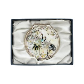 February Mountain Mother of Pearl Dual Magnification Compact Mirror – Gifts for Women, Mom, and Sister – Unique Birthday, Christmas Idea – Elegant and Travel-Friendly