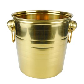 5L Metal Ice Buckets Insulated Ice Bucket Stainless Steel Ice Bucket Drink Cooler Wine Champagne Bucket for Home Restaurant Hotel Party（Gold）