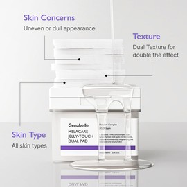 Genabelle Discos Tonificantes Dobles Melacare Jelly Touch – Discos Tónicos Hidratantes Y Iluminadores Con Niacinamida Y Ácido Tranexámico – Combaten Manchas Oscuras E Hiperpigmentación – 118 Ml