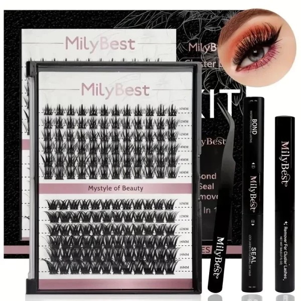 Unbranded Black Cluster Eyelash Extensions 144PCS | DIY Kit |