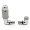 Thermostatic Radiator Valve Chrome & Silver-Grey Corner TRV – Style