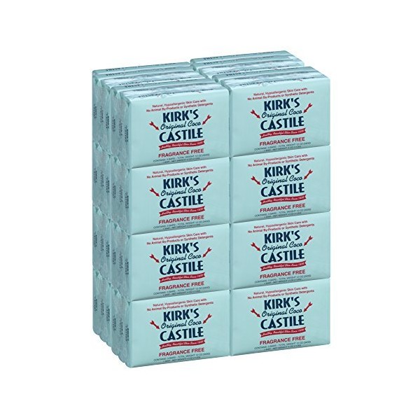 Kirk's Original Coco Castile Soap, Fragrance Free, 48 Pack