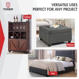 TCHOSUZ 4 inch / 10cm Plastic Furniture Legs, Pack of 4 Mid Century Modern Plastic Light Pyramid Wood Grain Replacement Feet with M8 Hanger Bolts & T-Nuts for Sofa Couch Bed Riser