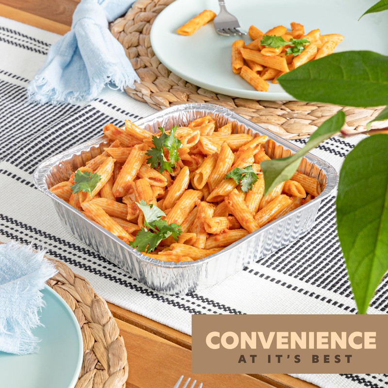 PLASTICPRO 10 Pack 8 Inch Square Aluminum Pans with Lids