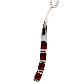 Genuine Cognac Baltic Amber & Sterling Silver Modern Pendant without Chain - GL2021C