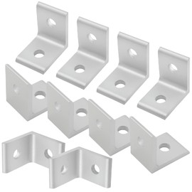 Kyuionty 10Pcs 2020 Inside Corner Bracket，2 Hole Aluminum L-Shape Bracket Connector for 2020 Aluminum Extrusion Profile, Silver