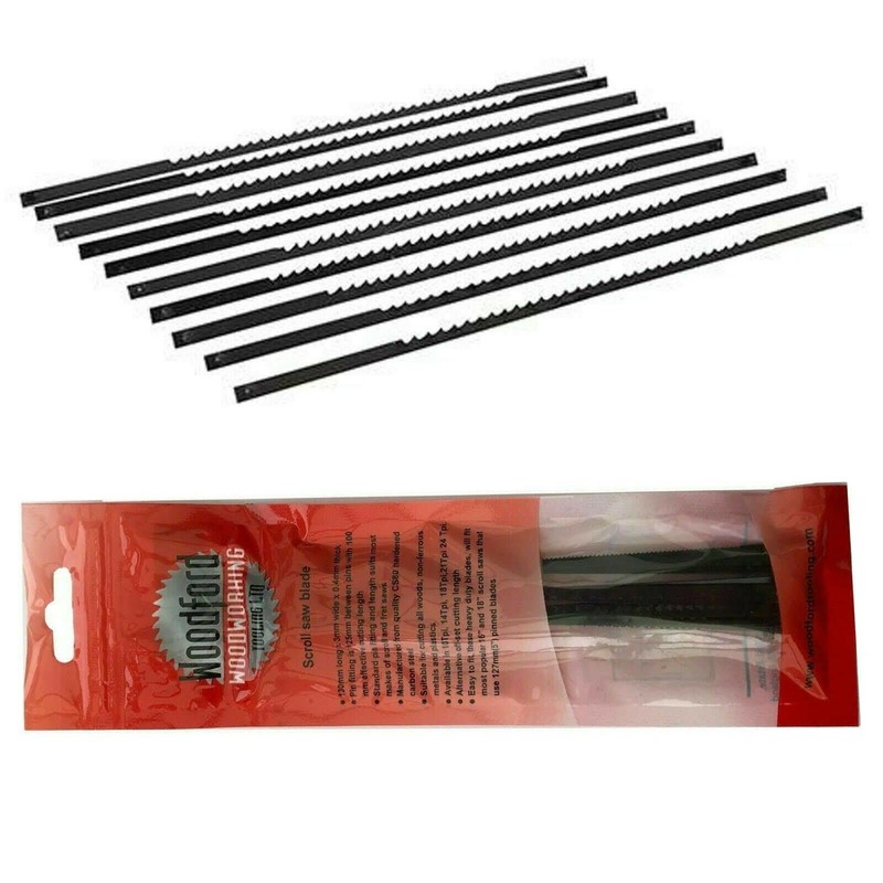 10 x Scroll Saw Blades Pinned 21 TPI 130mm long