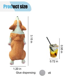 BDZMC Cute Dog Car Rearview Mirror Accessories, Sleeping Corgi & Lemon Tea Dashboard Decoration, Resin Car Ornament, Funny Automotive Mirror Accessories for Home Office