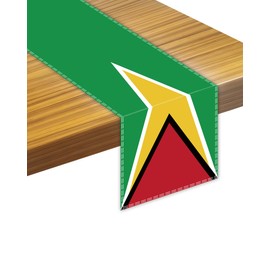Guyana Table Runner,Guyanese Flag Tablecolth for Dining Home Decor