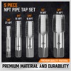 HORUSDY 5-Piece NPT Pipe Tap Set, Sizes Includes 1/8", 1/4",