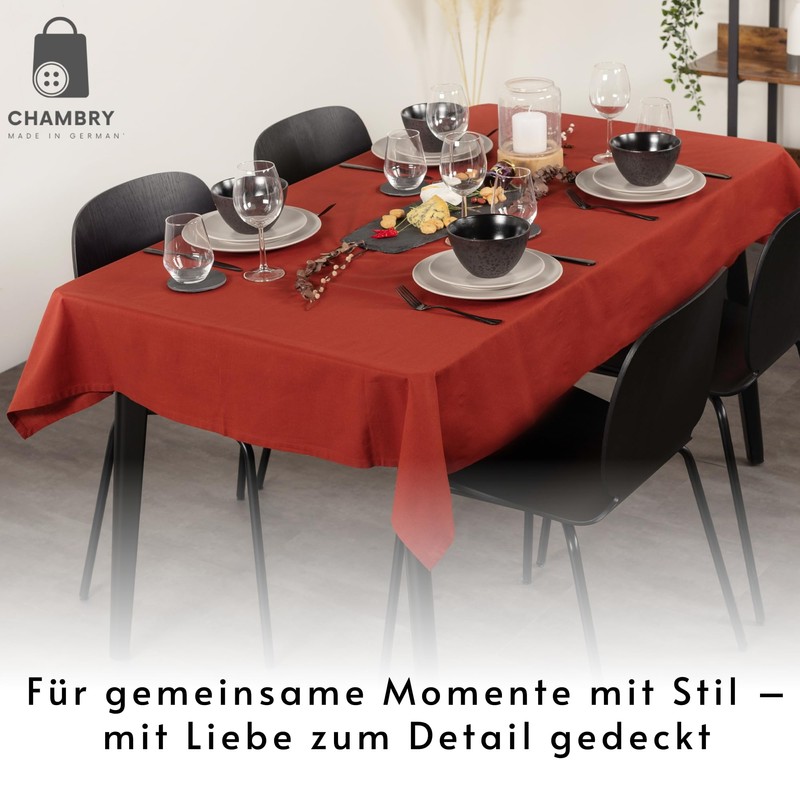 chambry Tablecloth 100% Cotton (Canvas) - Choice of Size and