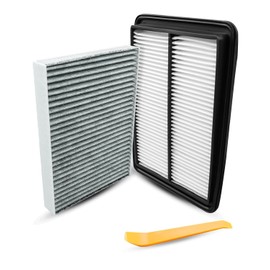 Engine Cabin Air Filter Set Fit for Nissan Rogue Hybrid Sport Qashqai 2.5L 2.0L 2014-2023 Replace 27277-4BA0A 272774BA0A CF11854 165464BA1A CA11858, Car Air Filter+Cabin Filter with Activated Carbon