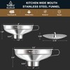 Walfos 5.5 Inch and 4 inch Stainless Steel Wide-Mouth Funnel