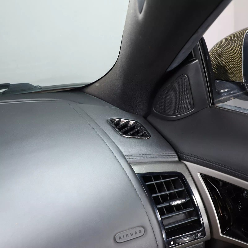 Ynei ABS Carbon Fiber Dashboard Air Vent Cover Trim Fits