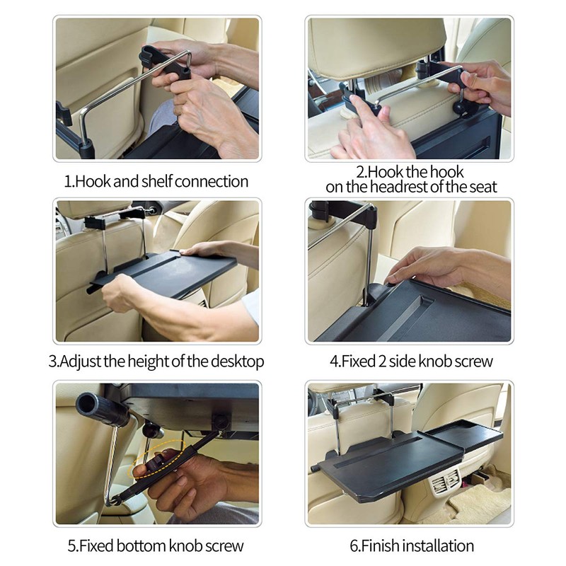 Xergur 2 in 1 Car Steering Wheel Tray/Back Seat Headrest