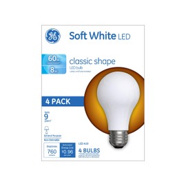 GE LED Light Bulbs, 60 Watt, Soft White, A19 (4 Pack)