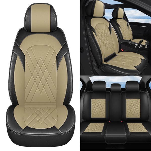 Unbranded Car Seat Covers 5-Sits PU Leather Front&Rear Set For