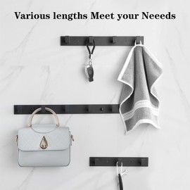 Vanloory Coat Rack, Heavy Duty Stainless Steel 3 Tri Coat Hook Hanger, Wall Mounted Wall Hooks, Rustic Clothes Hook/Key Hook Rail for Bathroom Kitchen Entryway(2 Pack, 3 Hook Grey)