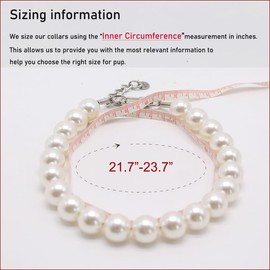 Big Pearl Beaded Dog Collar with Strong Steel Wire Rope, Female Pearl Collars for Large Breed Dogs, White Necklace with Adjustable Chain for Girl Pet, Wedding Jewelry Accessories
