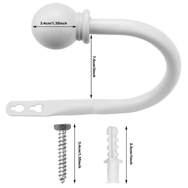 2 Packs Curtain Holdback, Wall Mounted Curtain Tie Backs Metal