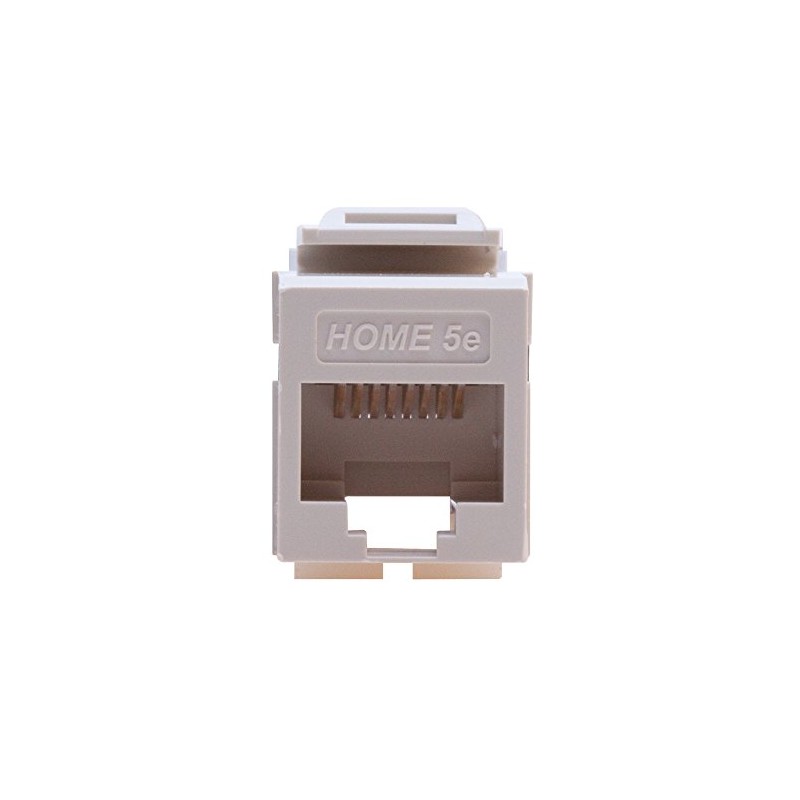 Leviton Home 5e Snap-In Connector, T568A/B Wiring, 5EHOM-RT5, Light Almond