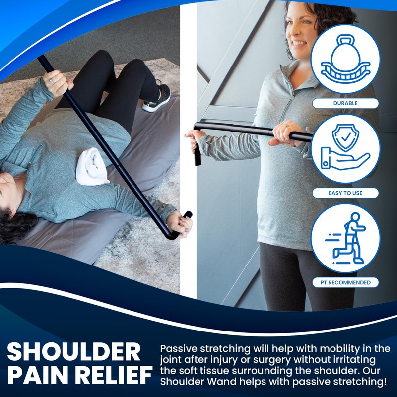 RangeMaster ShoulderWand Therapy Stretching Tool│Collapsible Stretching Bar│Physical Therapy Tool for