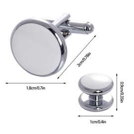 Tuxedo Studs and Cufflinks Set, Mens Cufflinks and Cuff Studs Set Cuff Links Stainless Steel Tux Buttons with Box for Tuxedo Shirts Wedding Business Gift