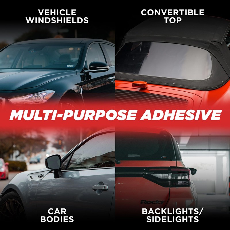 [2 Pack] Polyurethane Windshield Adhesive - Quick Curing & Weather