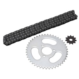 SUNGOOYUE T8F Front and Rear Sprocket Chain Replacement, High Power Steel T8F Gear Chain Set for Modified Karts ATVs and Mini Motorcycles