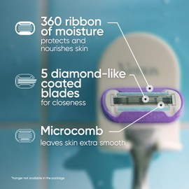 Gillette Venus Gillette Venus Deluxe Smooth Swirl Womens Razor Blade Refills, 6 Count, Moisture Ribbon to Protect Against Irritation