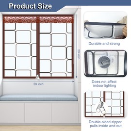 New Thickened Window Insulation Kit-Winter Weatherproofing Window Insulation Film, Reusable Window Thermal Cover Insulating Curtains Keep Warm for Winter(59"X59")
