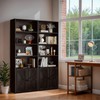 Furniwell Industrial Bookshelf and Bookcases with Doors Modern Bookshelf Cabinet