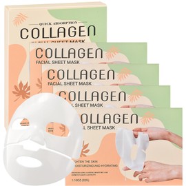 QMMV4NB Collagen Face Mask, Face Masks Skincare for Women Men - Travel Essentials, Overnight Face Mask, 32g x 4ea